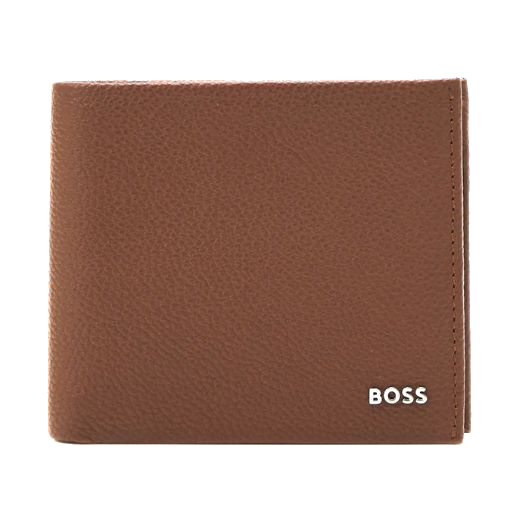 This BOSS Highway Brown Grained Leather 8CC Wallet has 8 card slots inside with 2 slip pockets and a banknote compartment.