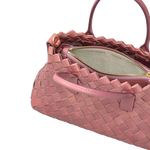 the goswell sienna pink small woven grab bag 3