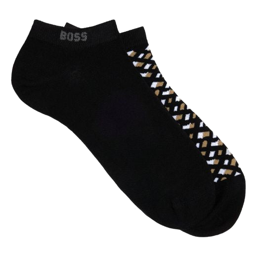 This 2-Pack Black Cotton Blend Ankle Socks by BOSS is great for everyday wear.