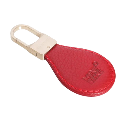 montblanc oval red leather keyring