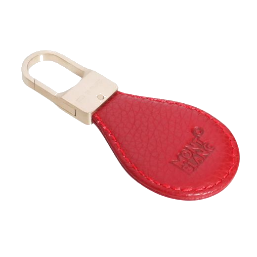 Montblanc's Oval Red Leather Keyring is made from cowhide leather with a matte gold clasp.