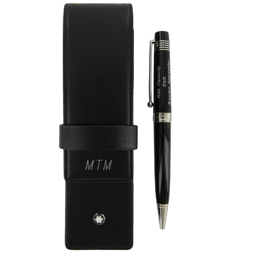 Montblanc pen and pen case engraving.