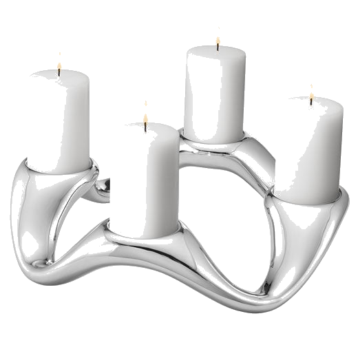 georg jensen stainless steel round cobra candle holder