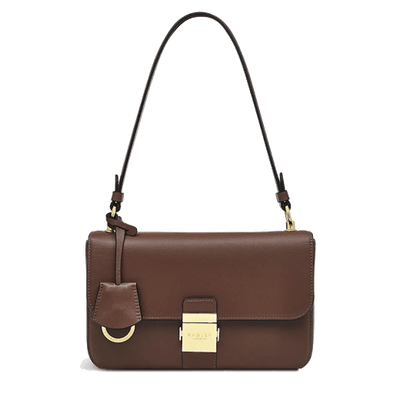 brown leather shoulder bag