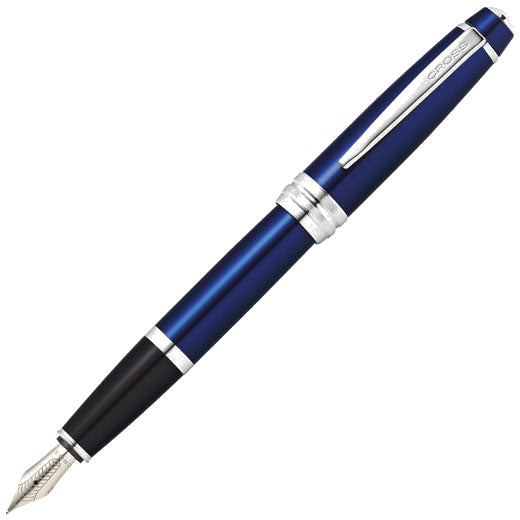 Cross blue Bailey fountain pen full view.