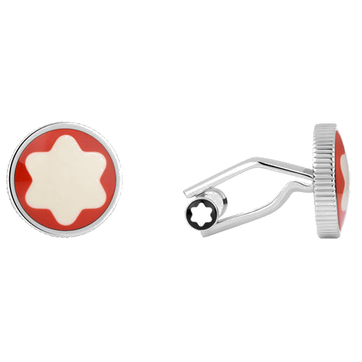 These Orange Heritage Rouge et Noir Cufflinks are made by Montblanc.