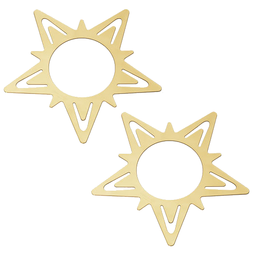 These 18 KT. Gold Plated Christmas Star Napkin Ring/Table Card Holders are made by Georg Jensen.