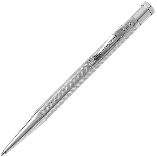 This is the Yard-O-Led Diplomat Hexagonal Silver Barley Ballpoint Pen.