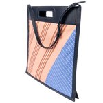 paul smith navy stripe raffia tote bag pink