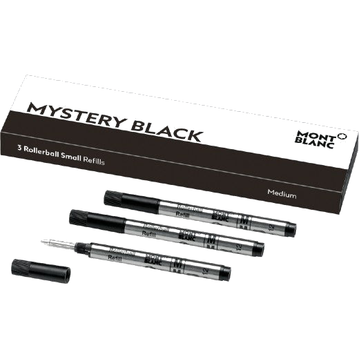montblanc black small rollerball pen refills