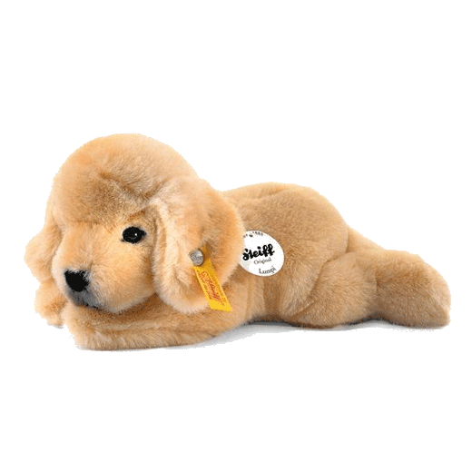 This Lumpi the Golden Retriever Puppy by Steiff has been made with faux fur in polyacrylic and cotton.
