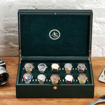 wolf 1834 green analog shift vintage 8 piece watch box lifestyle