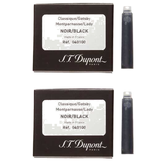 S.T. Dupont Black Fountain Pen Ink Cartridges.