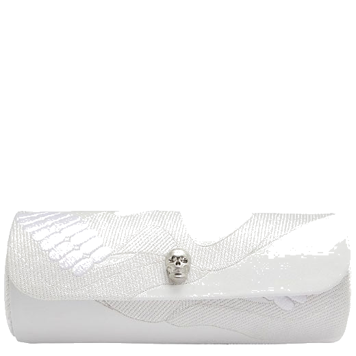 The WOLF 1834 White Memento Mori Triple Watch Roll with Capsule features skull embroidered details.