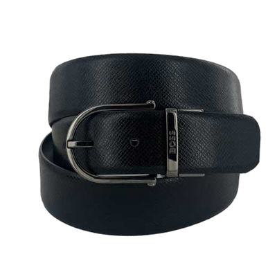black leather boss belt
