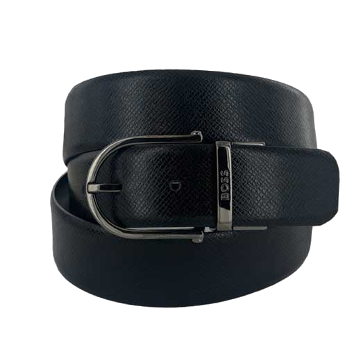 black leather boss belt