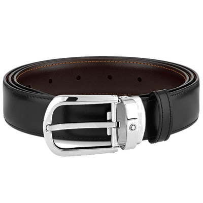 montblanc business line curved horseshoe reversible belt rolled