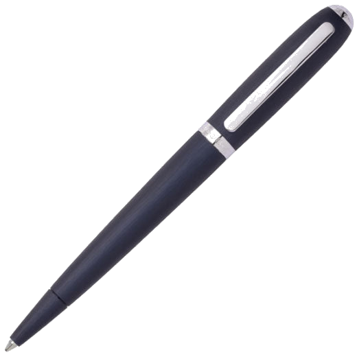 hugo boss navy contour brushed ballpoint pen