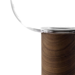 lsa oblate tall clear vase with walnut base close