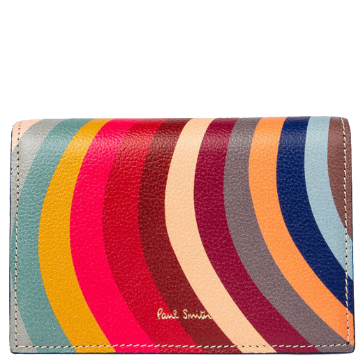 This Paul Smith Swirl Leather Accordion Style Purse features a detachable cross body strap.