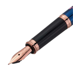 2 century ii cherry blossom fountain pen in blue pvd at0086wg 163mf
