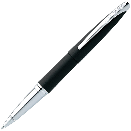 The Cross ATX Basalt Black rollerball pen.