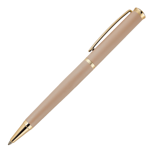 Triga Matte Peach & Gold Ballpoint Pen by Hugo Boss is made with brass.