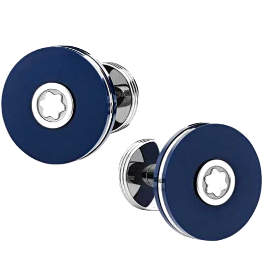 These are the Montblanc PIX Navy Precious Resin Cufflinks.