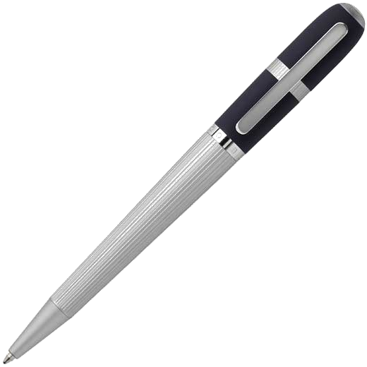 This is the BOSS Contour Navy & Chrome Ballpoint Pen.