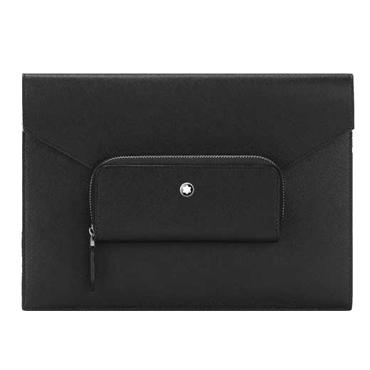 montblanc black leather pou 2
