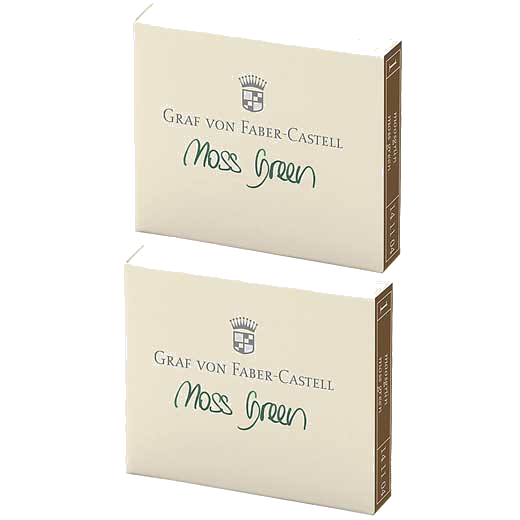 These are the Graf von Faber-Castell Moss Green Ink Cartridges 2 x Pack of 6.