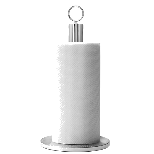 This is the Georg Jensen Stainless Steel Bernadotte Kitchen Roll Holder.