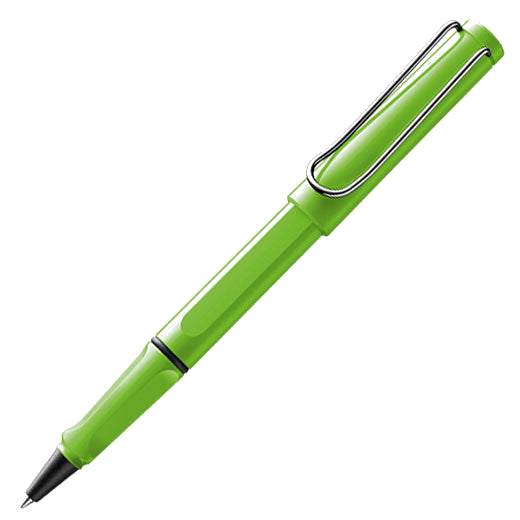 The LAMY green rollerball pen in the Safari collection.