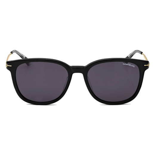 These Montblanc Round Sunglasses with Black Acetate Frame have the brand name on the left lense.