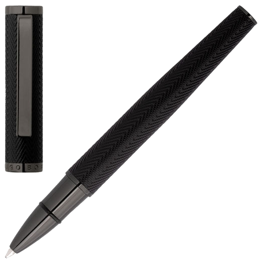 hugo boss gun formation herringbone rollerball pen