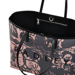 3 southwell gardens black floral large open top tote bag 110854