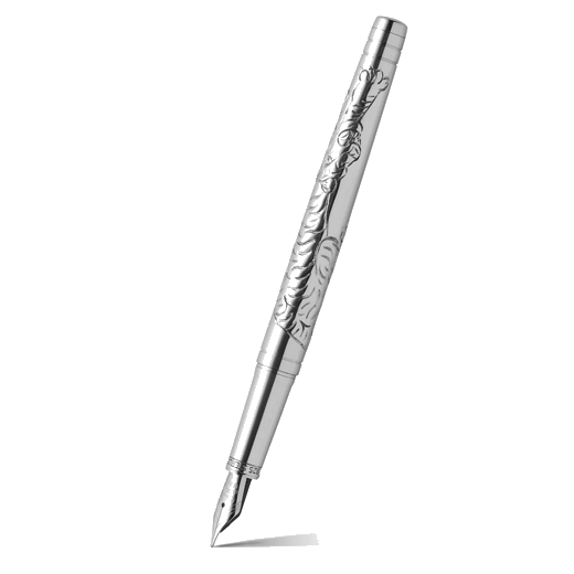 Year Of The Tiger Standard Fountain Pen In Sterling Silver By Yard-O-Led
