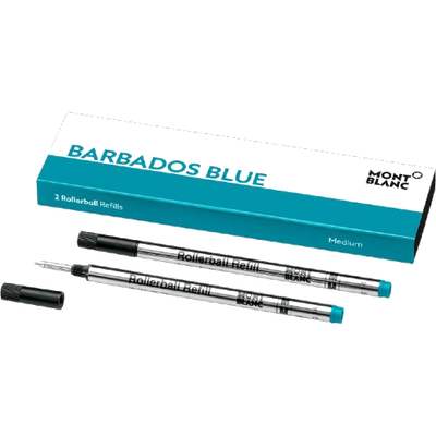montblanc barbados blue medium rollerball refills