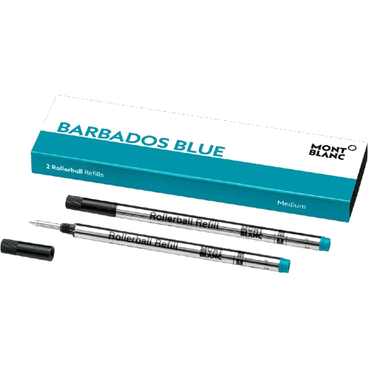 montblanc barbados blue medium rollerball refills