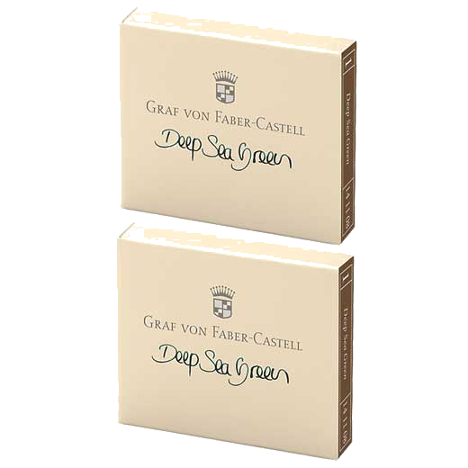 These are the Graf von Faber-Castell Deep Sea Green Ink Cartridges 2 x Pack of 6.