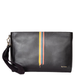 paul smith painted stripe black leather wash bag