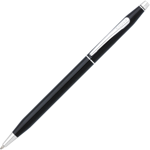 The Cross Classic Century Black Lacquer ballpoint pen with Chrome Appointments.