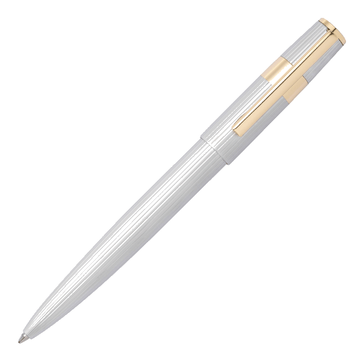 Hugo Boss Gear Pinstripe Ballpoint Pen Silver & Gold