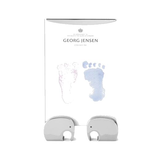 Georg Jensen's Elephant Picture Frame 5x7 IN is made with stainless steel and comes in a portrait size.