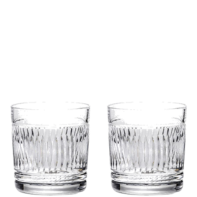 These Art Deco 2 x 26cl Whisky Tumblers have been designed by Royal Scot Crystal.