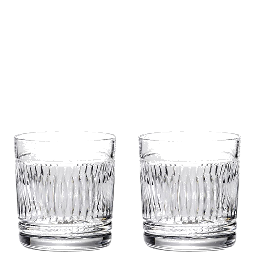 These Art Deco 2 x 26cl Whisky Tumblers have been designed by Royal Scot Crystal.