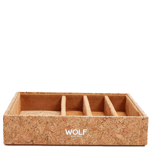 wolf 1834 x analog shift 1976 natural cork watch strap tray embossing