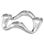 georg jensen stainless steel round cobra candle holder empty
