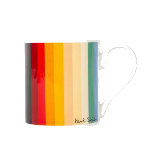 The Bone China Vertical Rainbow Stripes Mug by Paul Smith.