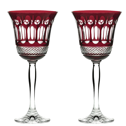 These Belgravia 2 x 25cl Ruby Red Large Wine Glasses have been designed by Royal Scot Crystal.